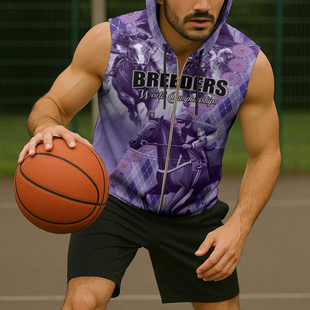 Personalized Breeders Horse Racing Sleeveless Zip Hoodie World Horse Racing Championships - Wonder Print Shop