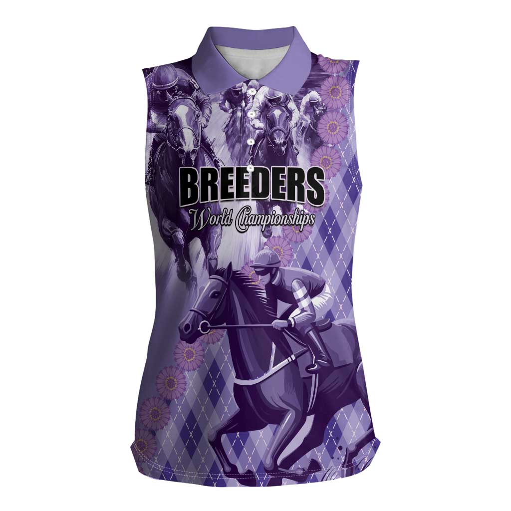 Personalized Breeders Horse Racing Women Sleeveless Polo Shirt World Horse Racing Championships - Wonder Print Shop
