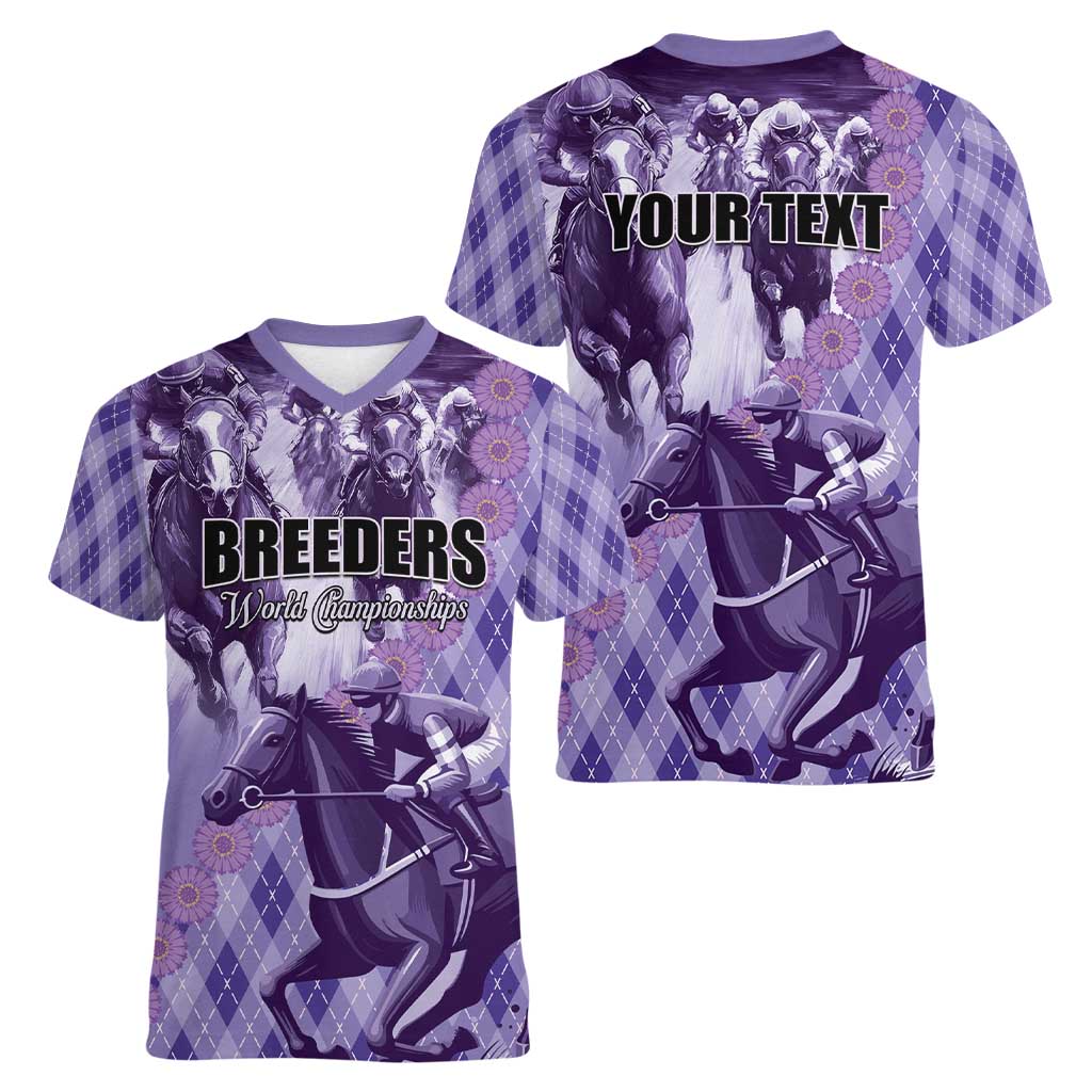 Personalized Breeders Horse Racing Women V-Neck T-Shirt World Horse Racing Championships - Wonder Print Shop