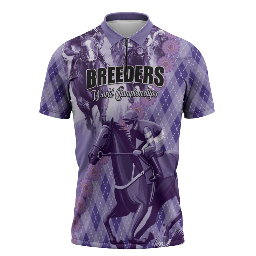 Personalized Breeders Horse Racing Zipper Polo Shirt World Horse Racing Championships - Wonder Print Shop