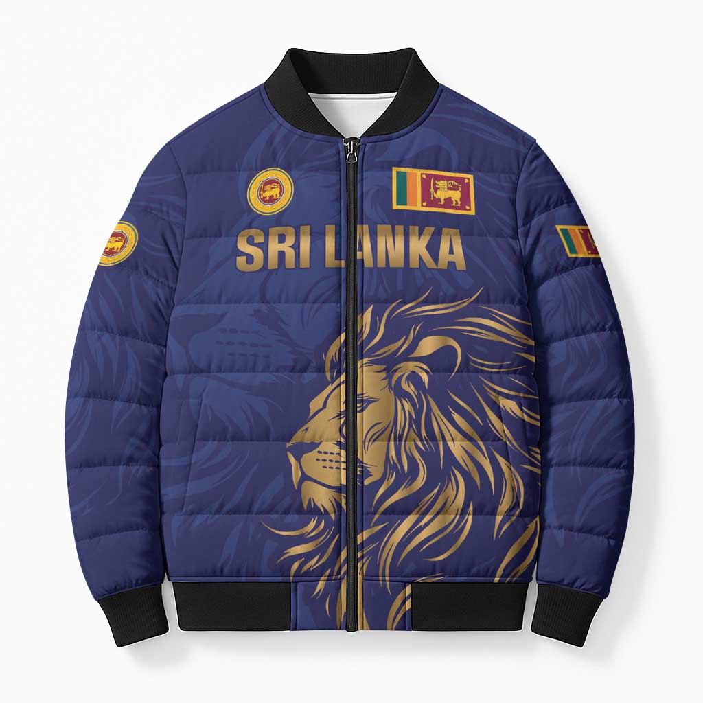 Custom Sri Lanka Cricket Bomber Puffer Jacket The Lions Go Champions - Wonder Print Shop