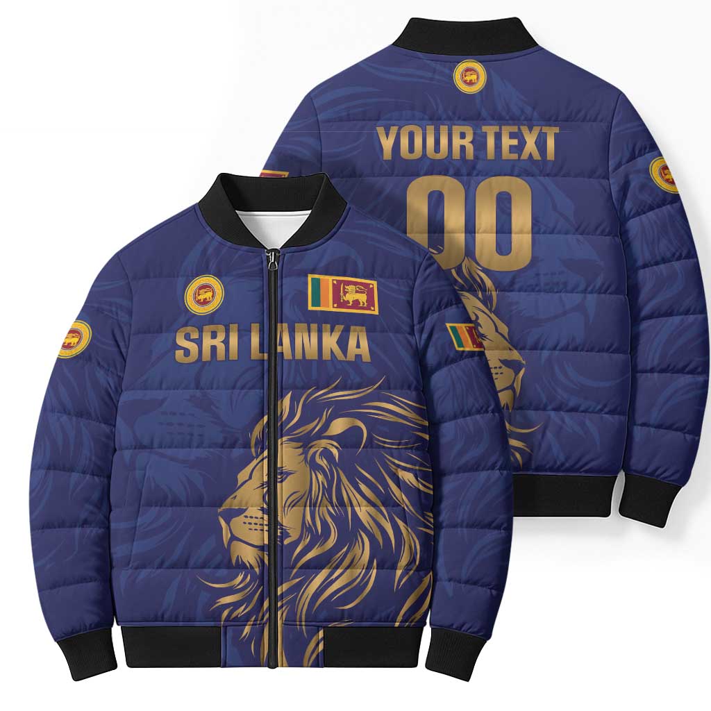 Custom Sri Lanka Cricket Bomber Puffer Jacket The Lions Go Champions - Wonder Print Shop