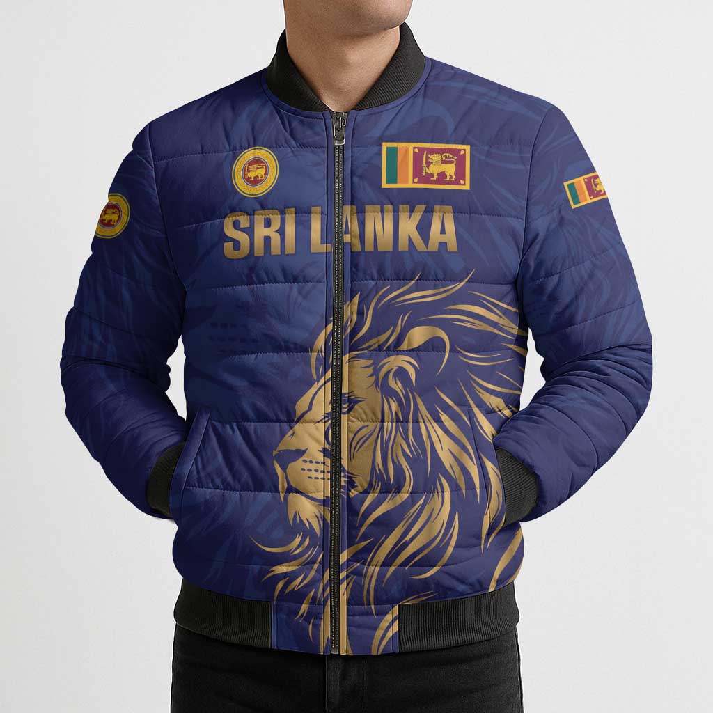 Custom Sri Lanka Cricket Bomber Puffer Jacket The Lions Go Champions - Wonder Print Shop