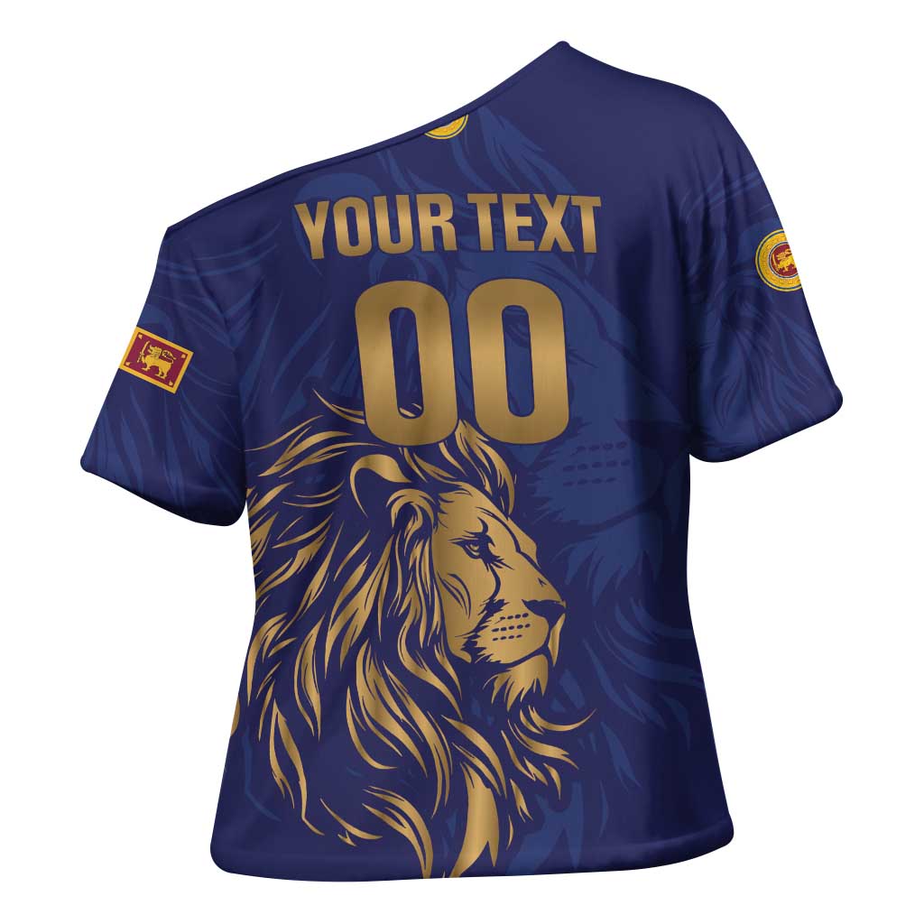 Custom Sri Lanka Cricket Cross Shoulder Shirt The Lions Go Champions - Wonder Print Shop