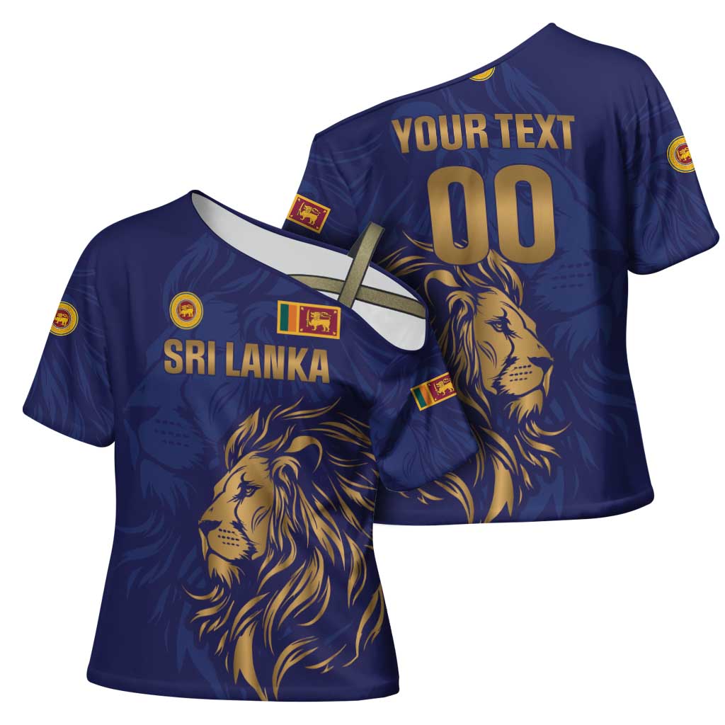 Custom Sri Lanka Cricket Cross Shoulder Shirt The Lions Go Champions - Wonder Print Shop
