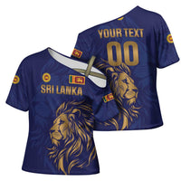 Custom Sri Lanka Cricket Cross Shoulder Shirt The Lions Go Champions - Wonder Print Shop