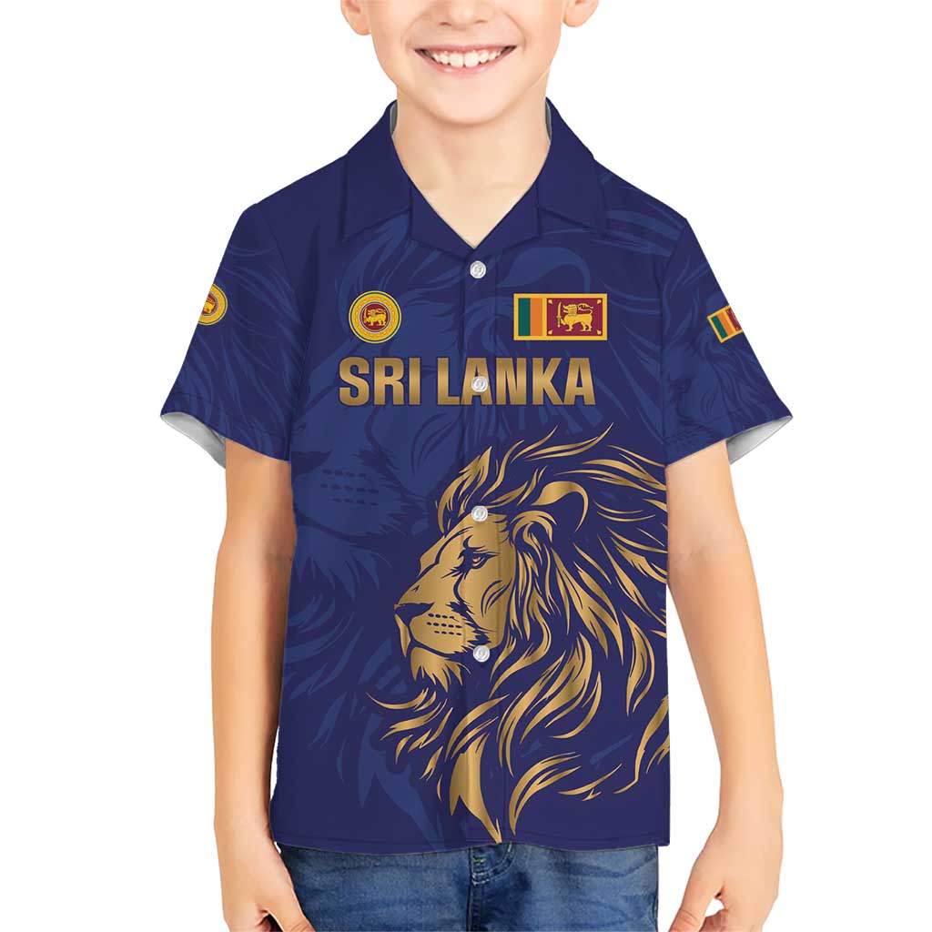 Custom Sri Lanka Cricket Kid Hawaiian Shirt The Lions Go Champions - Wonder Print Shop