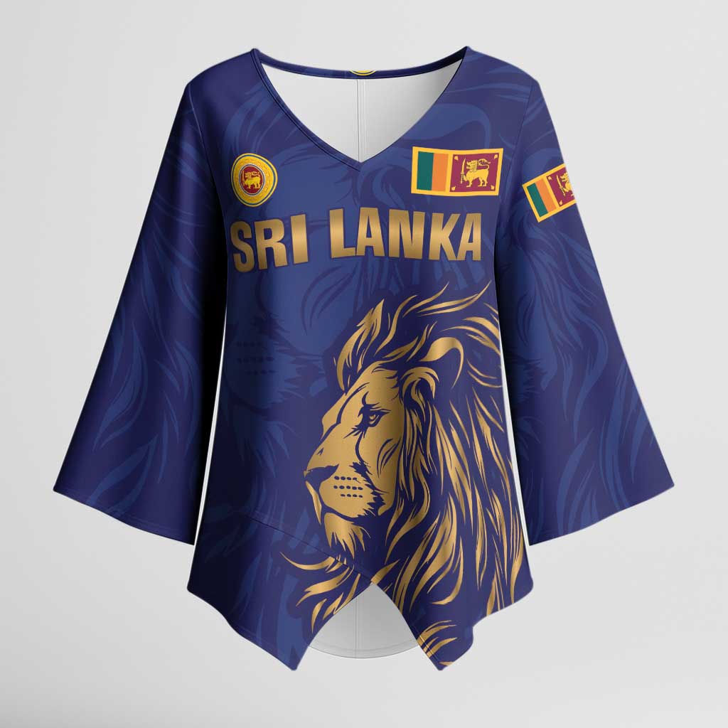 Custom Sri Lanka Cricket Kimono Sleeve Blouse The Lions Go Champions - Wonder Print Shop
