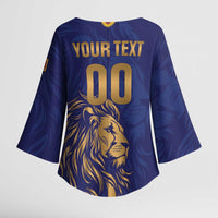 Custom Sri Lanka Cricket Kimono Sleeve Blouse The Lions Go Champions - Wonder Print Shop