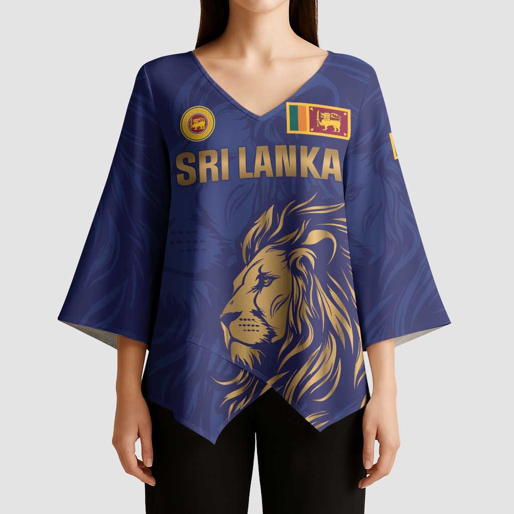 Custom Sri Lanka Cricket Kimono Sleeve Blouse The Lions Go Champions - Wonder Print Shop