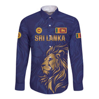 Custom Sri Lanka Cricket Long Sleeve Button Shirt The Lions Go Champions - Wonder Print Shop