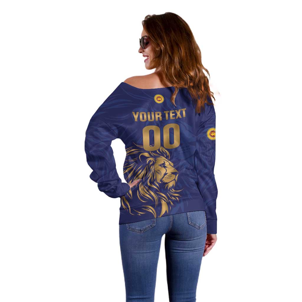 Custom Sri Lanka Cricket Off Shoulder Sweater The Lions Go Champions - Wonder Print Shop