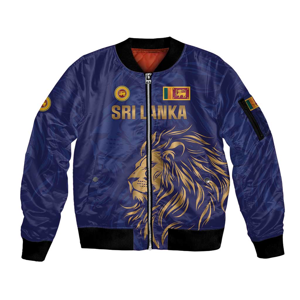 Custom Sri Lanka Cricket Sleeve Zip Bomber Jacket The Lions Go Champions - Wonder Print Shop