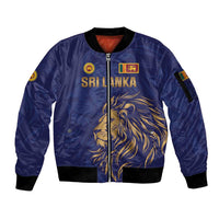 Custom Sri Lanka Cricket Sleeve Zip Bomber Jacket The Lions Go Champions - Wonder Print Shop
