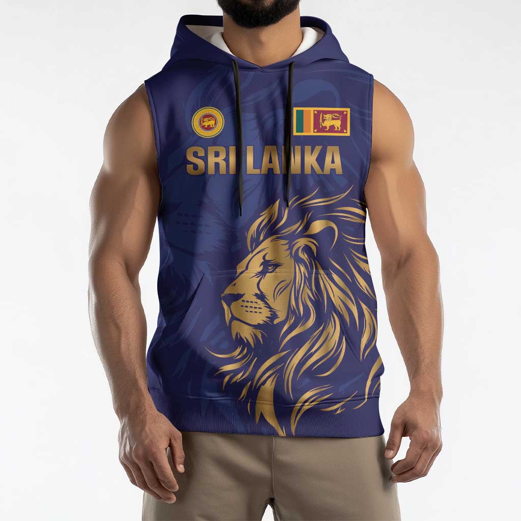 Custom Sri Lanka Cricket Sleeveless Hoodie The Lions Go Champions - Wonder Print Shop