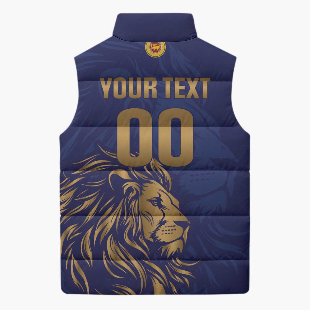 Custom Sri Lanka Cricket Sleeveless Puffer Jacket The Lions Go Champions - Wonder Print Shop