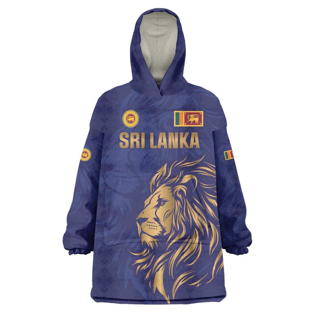 Custom Sri Lanka Cricket Wearable Blanket Hoodie The Lions Go Champions - Wonder Print Shop