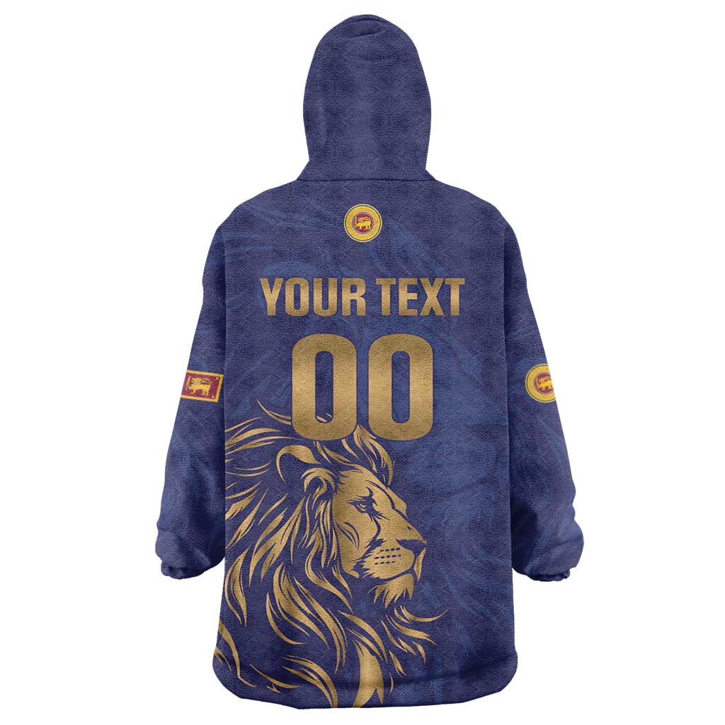 Custom Sri Lanka Cricket Wearable Blanket Hoodie The Lions Go Champions - Wonder Print Shop
