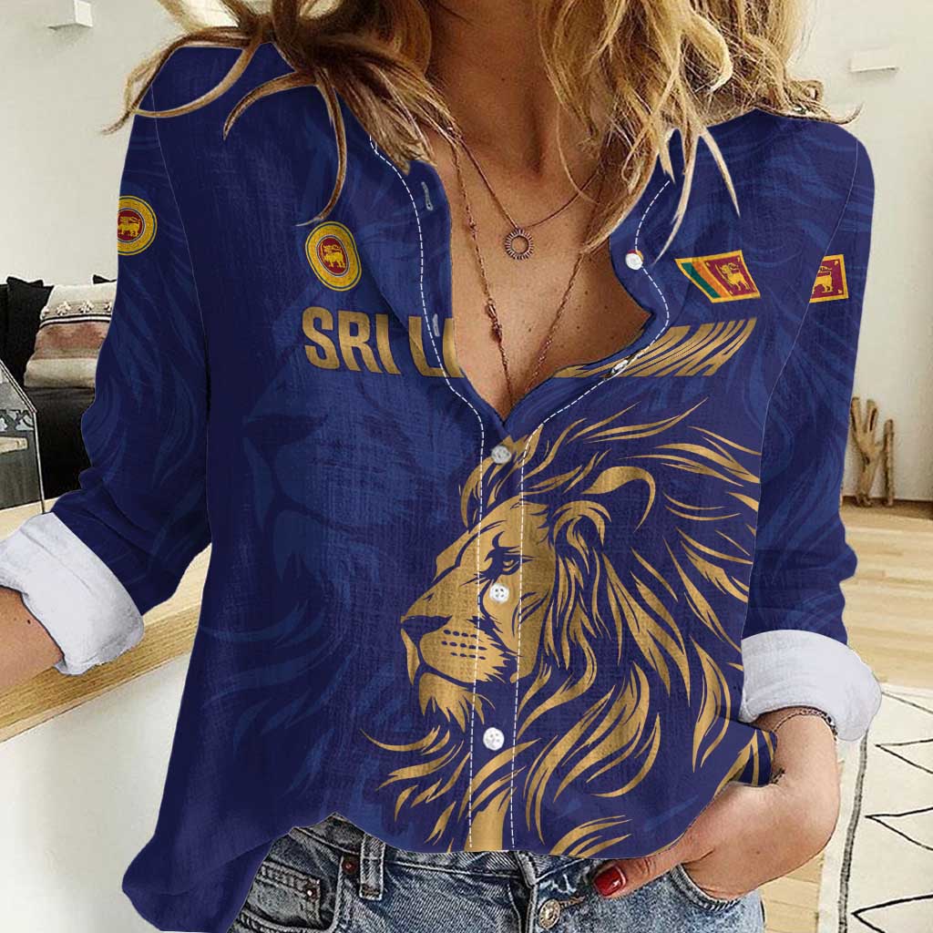 Custom Sri Lanka Cricket Women Casual Shirt The Lions Go Champions - Wonder Print Shop