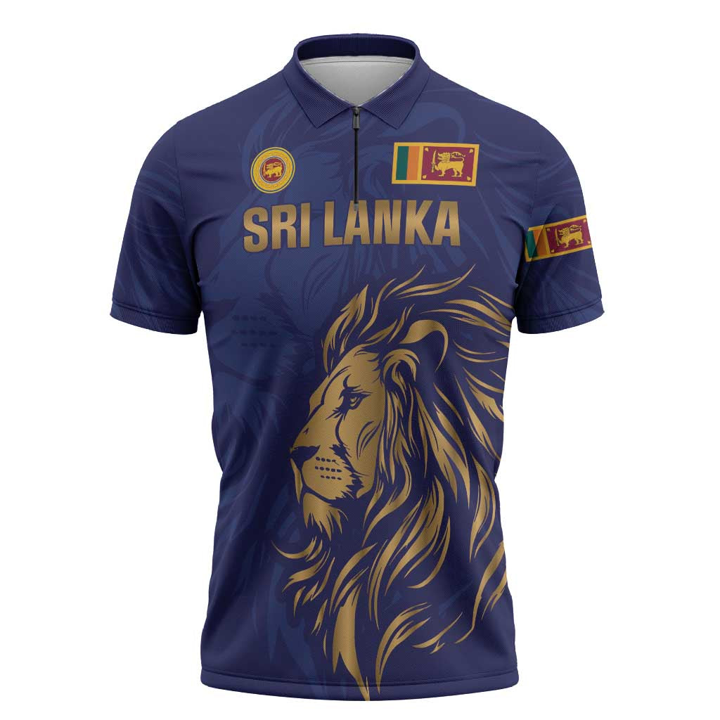 Custom Sri Lanka Cricket Zipper Polo Shirt The Lions Go Champions - Wonder Print Shop