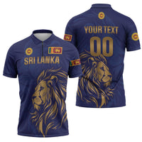Custom Sri Lanka Cricket Zipper Polo Shirt The Lions Go Champions - Wonder Print Shop