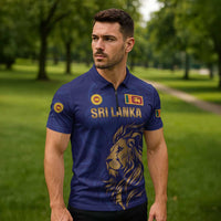 Custom Sri Lanka Cricket Zipper Polo Shirt The Lions Go Champions - Wonder Print Shop