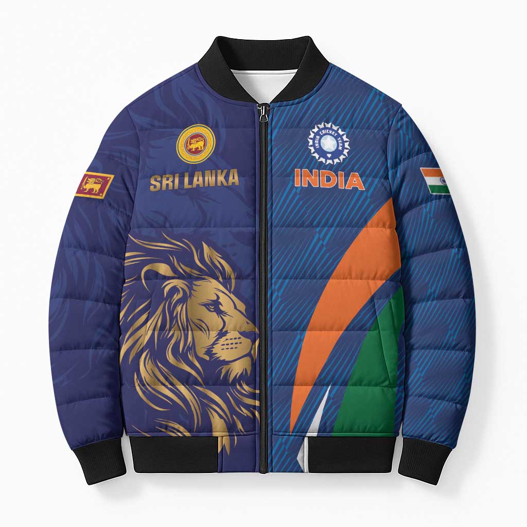 Custom Cricket India Vs Sri Lanka Bomber Puffer Jacket Simple Style - Wonder Print Shop