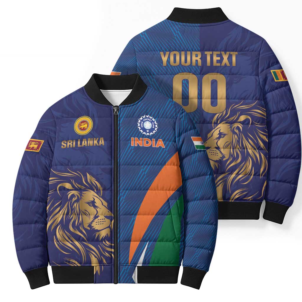 Custom Cricket India Vs Sri Lanka Bomber Puffer Jacket Simple Style - Wonder Print Shop