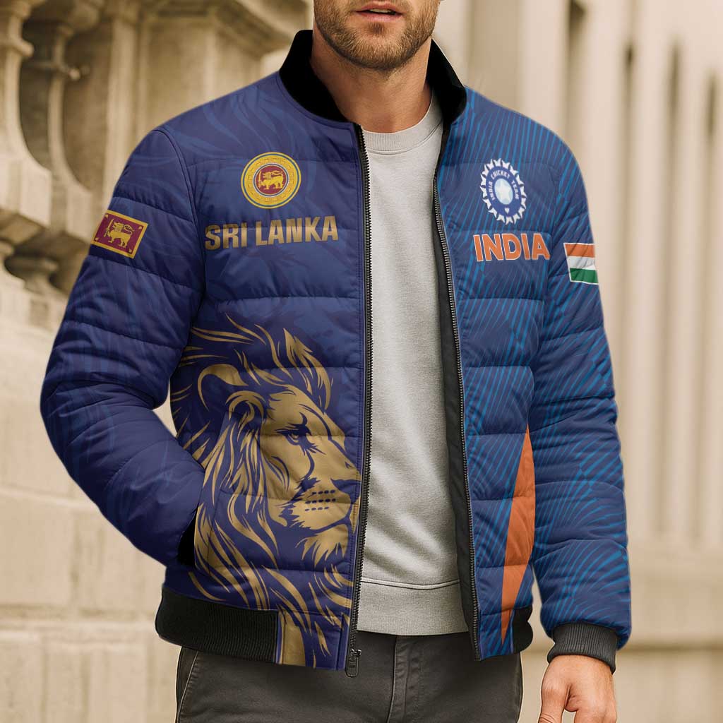 Custom Cricket India Vs Sri Lanka Bomber Puffer Jacket Simple Style - Wonder Print Shop