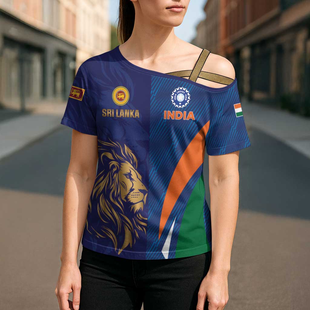 Custom Cricket India Vs Sri Lanka Cross Shoulder Shirt Simple Style - Wonder Print Shop