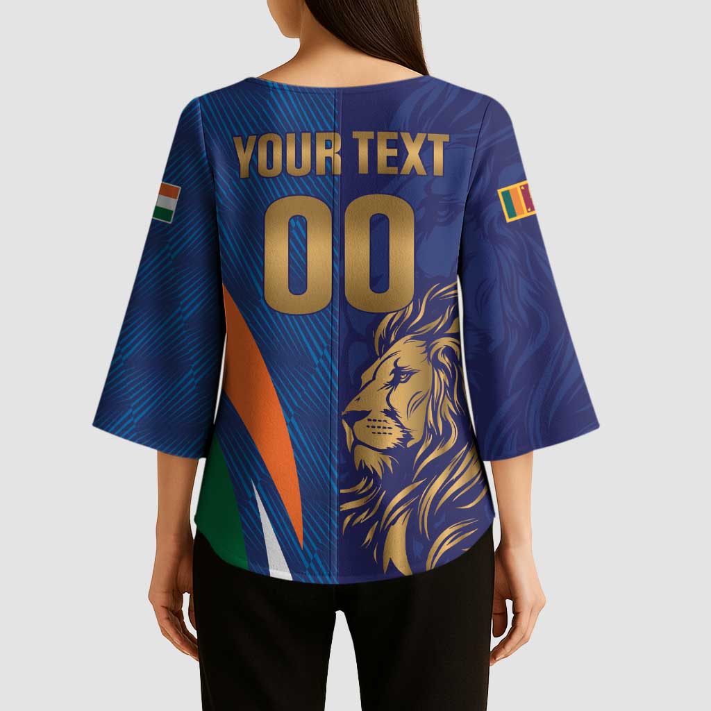 Custom Cricket India Vs Sri Lanka Kimono Sleeve Blouse Simple Style - Wonder Print Shop