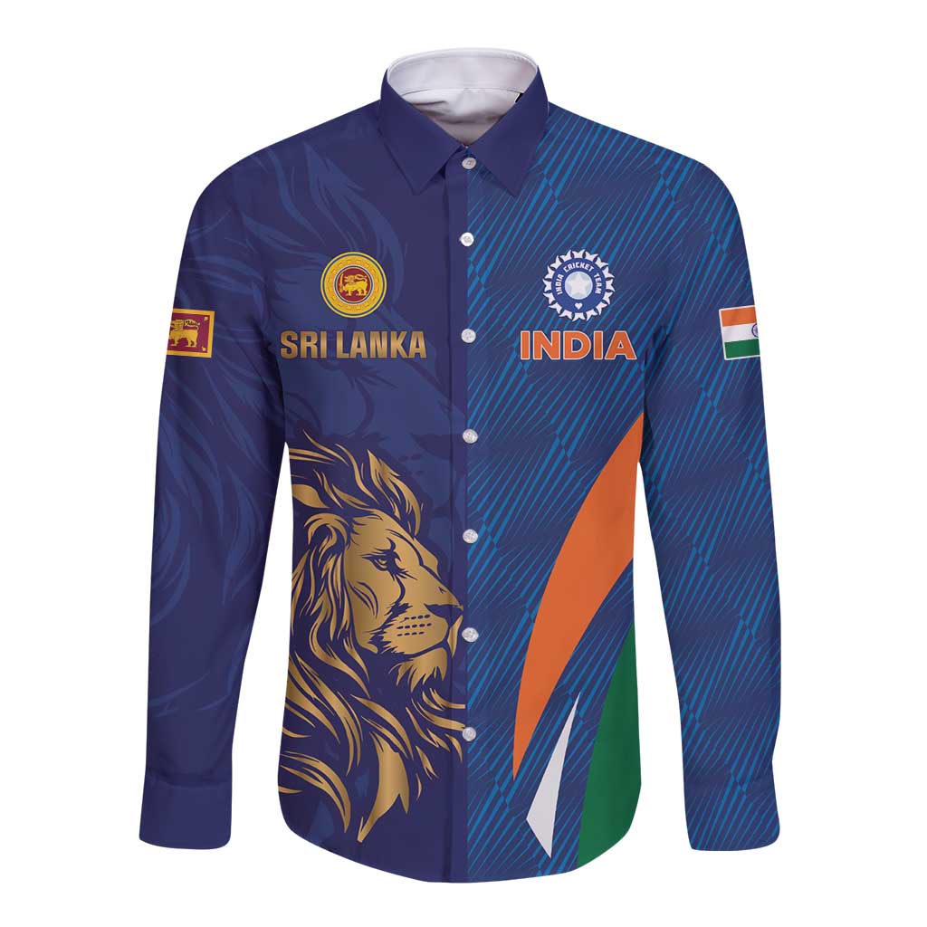 Custom Cricket India Vs Sri Lanka Long Sleeve Button Shirt Simple Style - Wonder Print Shop