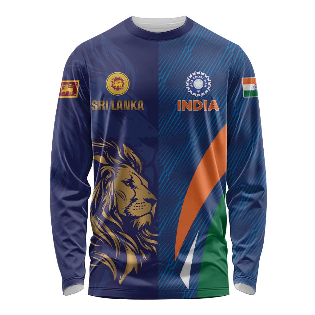 Custom Cricket India Vs Sri Lanka Long Sleeve Shirt Simple Style - Wonder Print Shop
