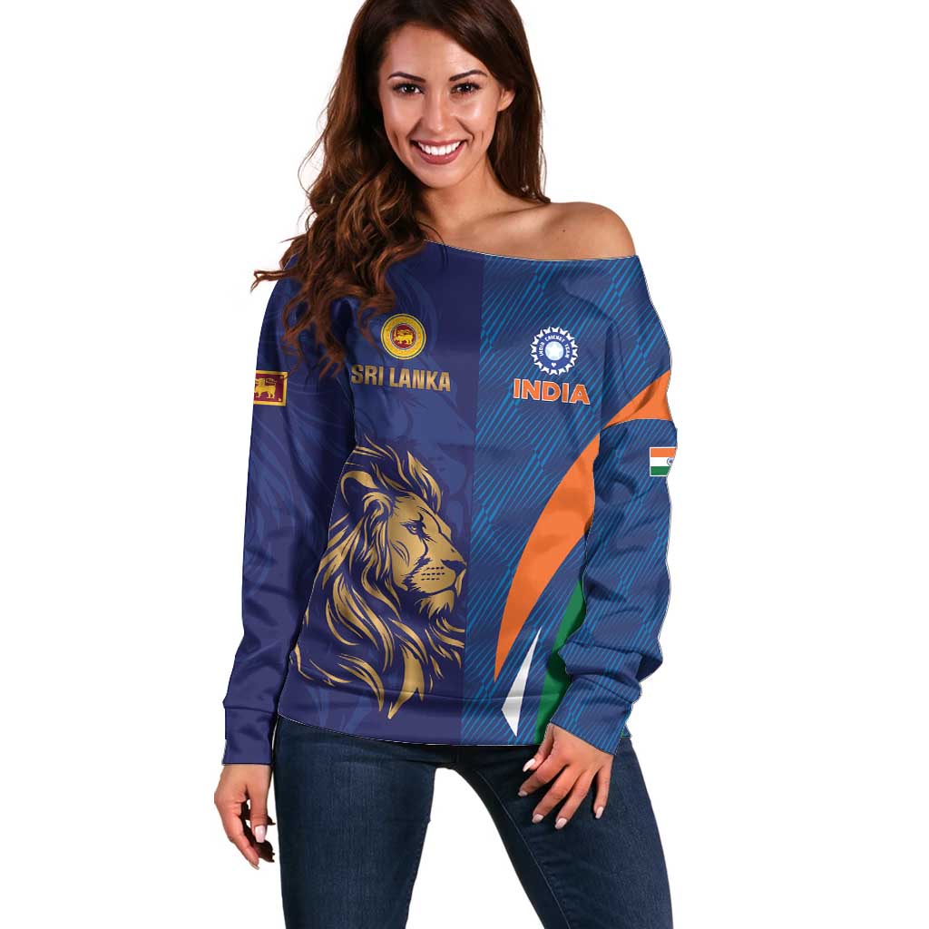 Custom Cricket India Vs Sri Lanka Off Shoulder Sweater Simple Style - Wonder Print Shop