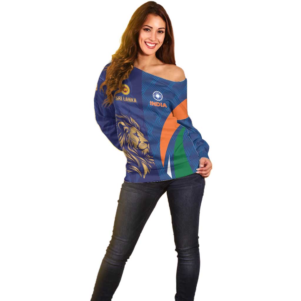 Custom Cricket India Vs Sri Lanka Off Shoulder Sweater Simple Style - Wonder Print Shop