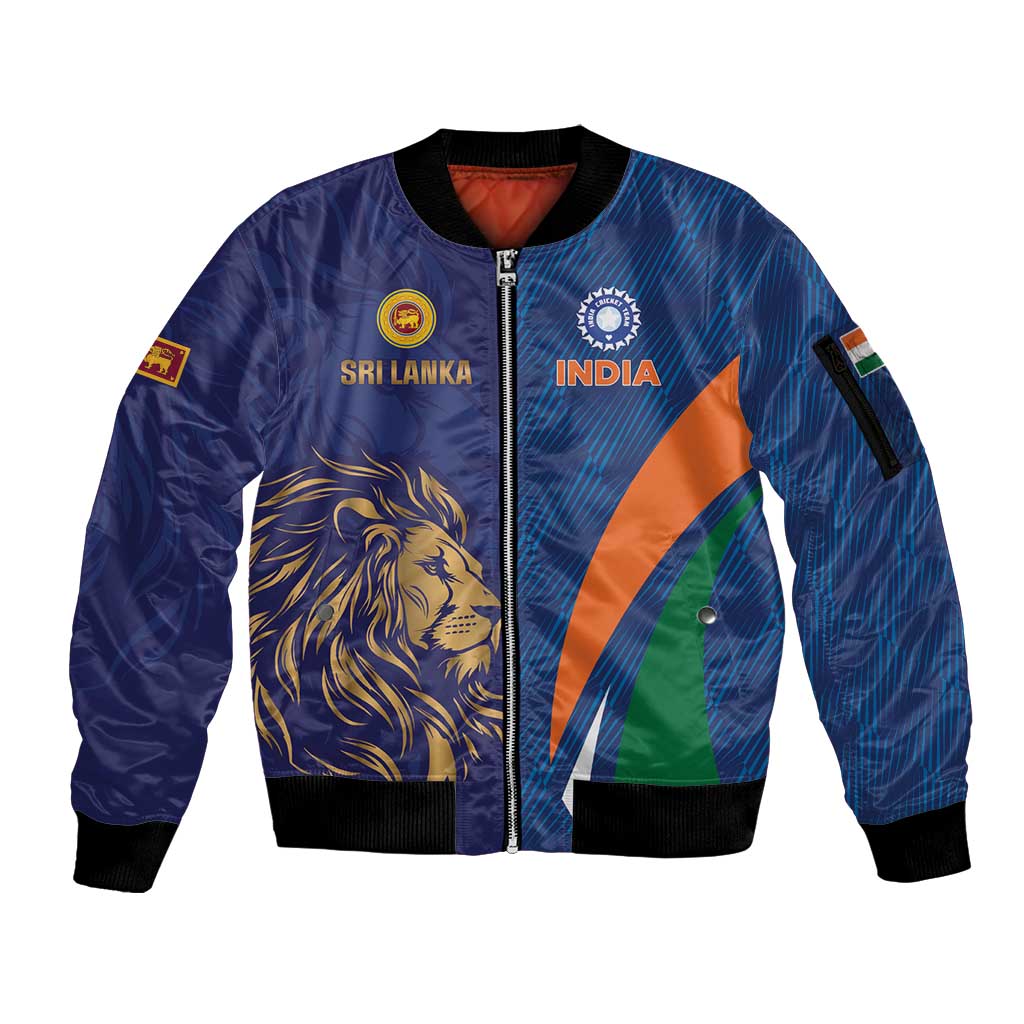 Custom Cricket India Vs Sri Lanka Sleeve Zip Bomber Jacket Simple Style - Wonder Print Shop
