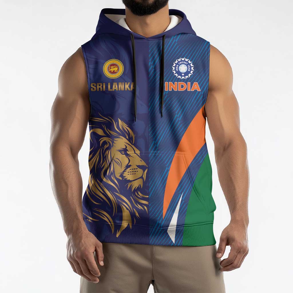 Custom Cricket India Vs Sri Lanka Sleeveless Hoodie Simple Style - Wonder Print Shop