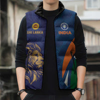 Custom Cricket India Vs Sri Lanka Sleeveless Puffer Jacket Simple Style - Wonder Print Shop