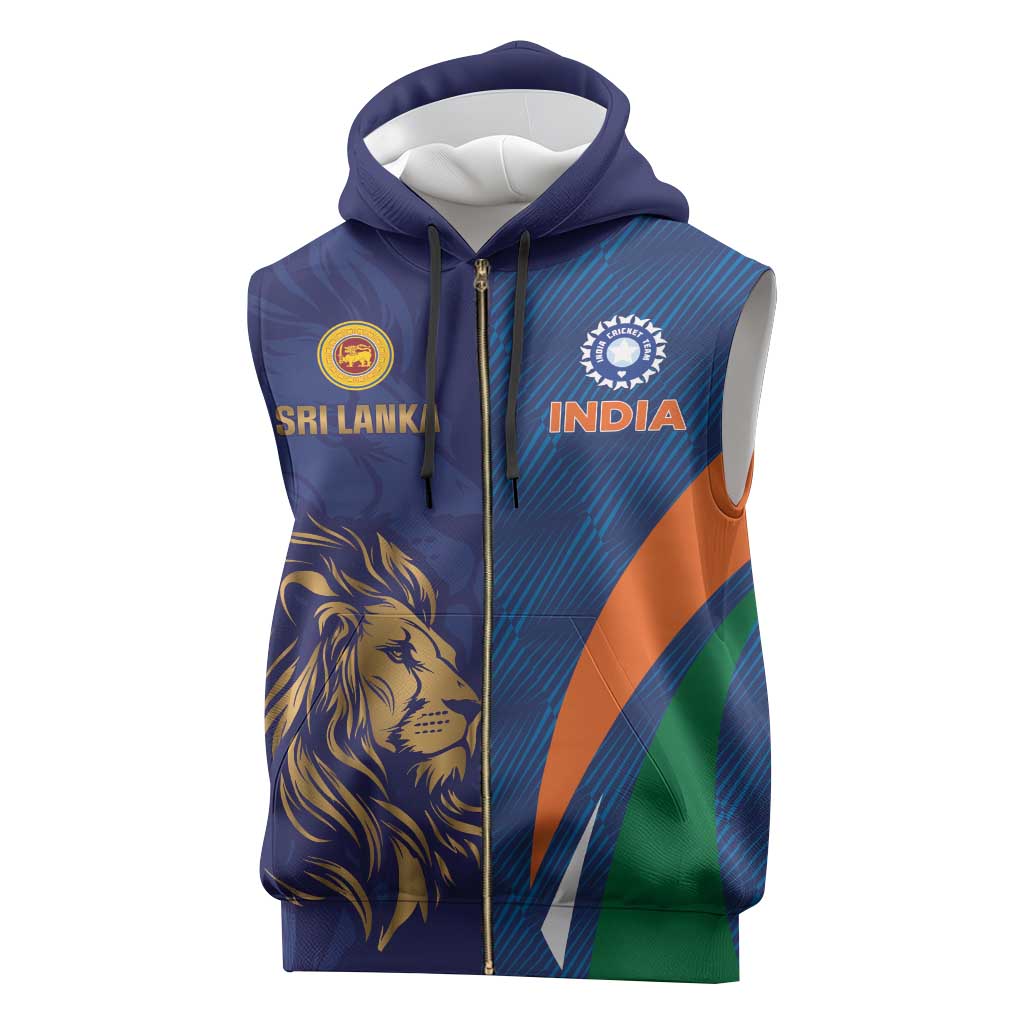 Custom Cricket India Vs Sri Lanka Sleeveless Zip Hoodie Simple Style - Wonder Print Shop