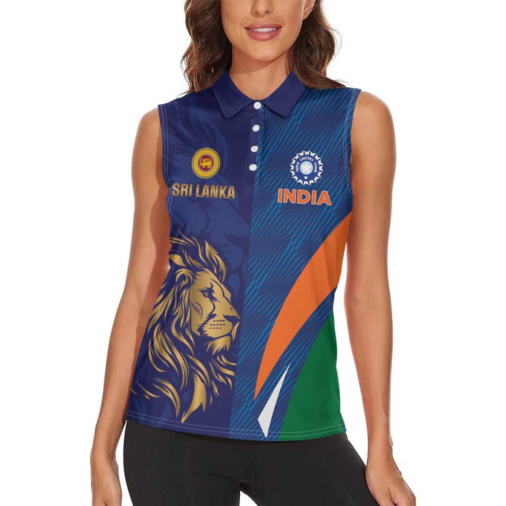 Custom Cricket India Vs Sri Lanka Women Sleeveless Polo Shirt Simple Style - Wonder Print Shop