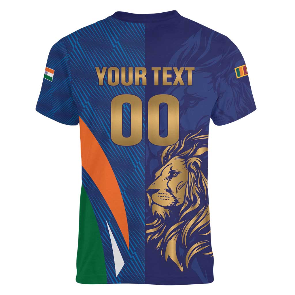 Custom Cricket India Vs Sri Lanka Women V-Neck T-Shirt Simple Style - Wonder Print Shop