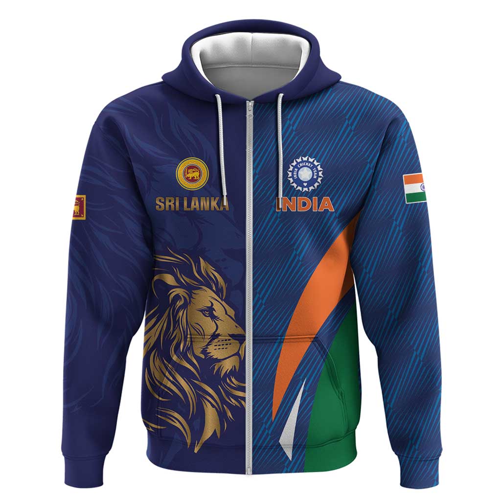 Custom Cricket India Vs Sri Lanka Zip Hoodie Simple Style - Wonder Print Shop