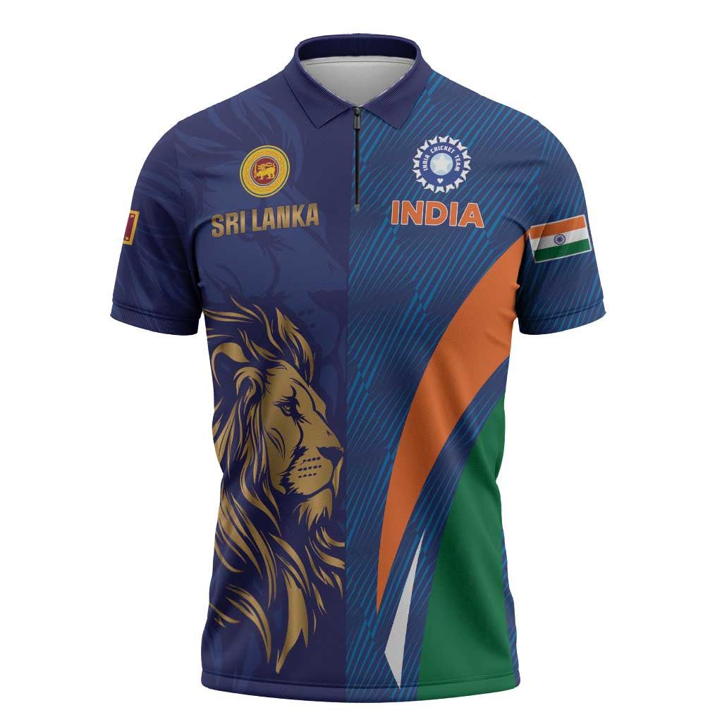 Custom Cricket India Vs Sri Lanka Zipper Polo Shirt Simple Style - Wonder Print Shop