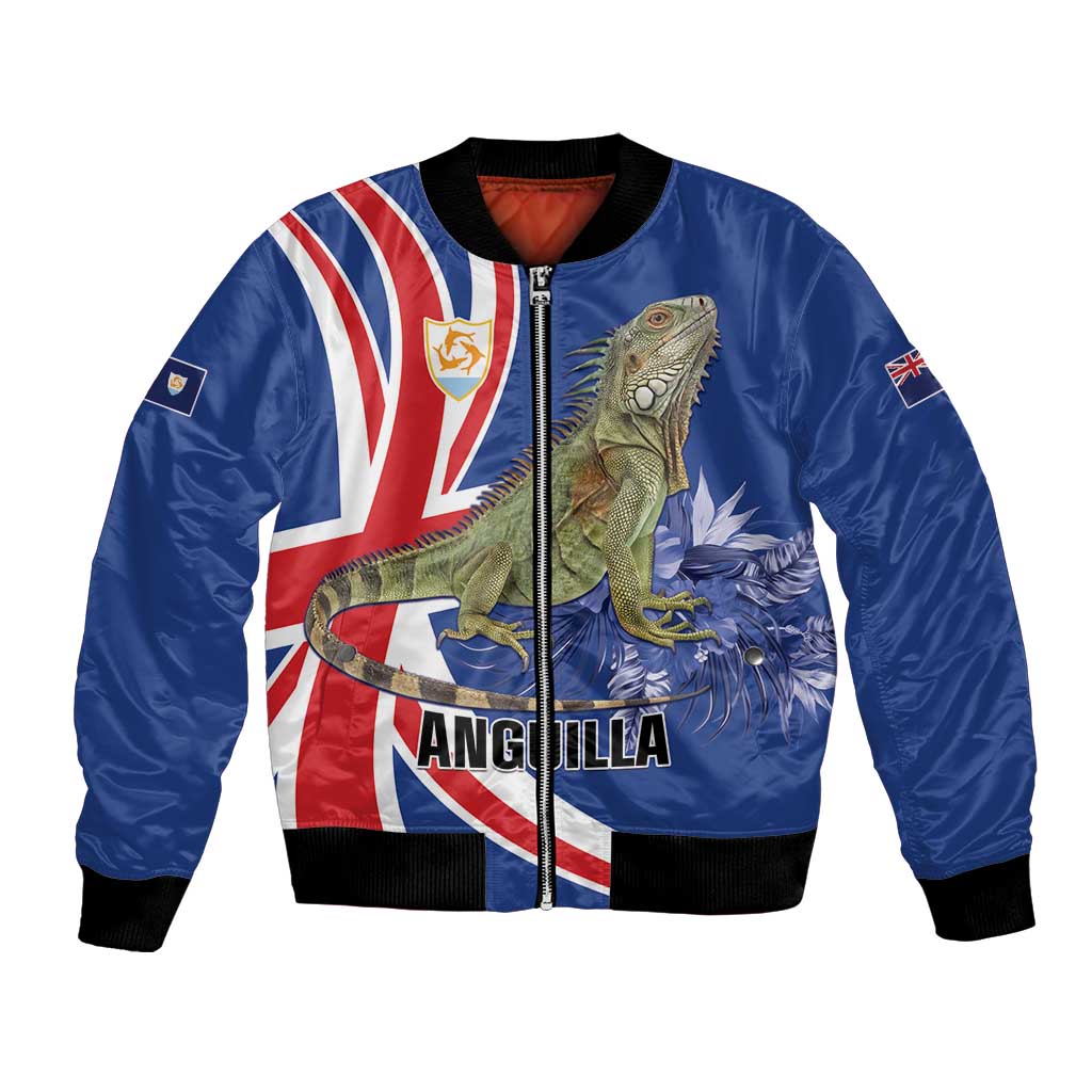 Personalized Anguilla Lizard Tropical Bomber Jacket - Wonder Print Shop