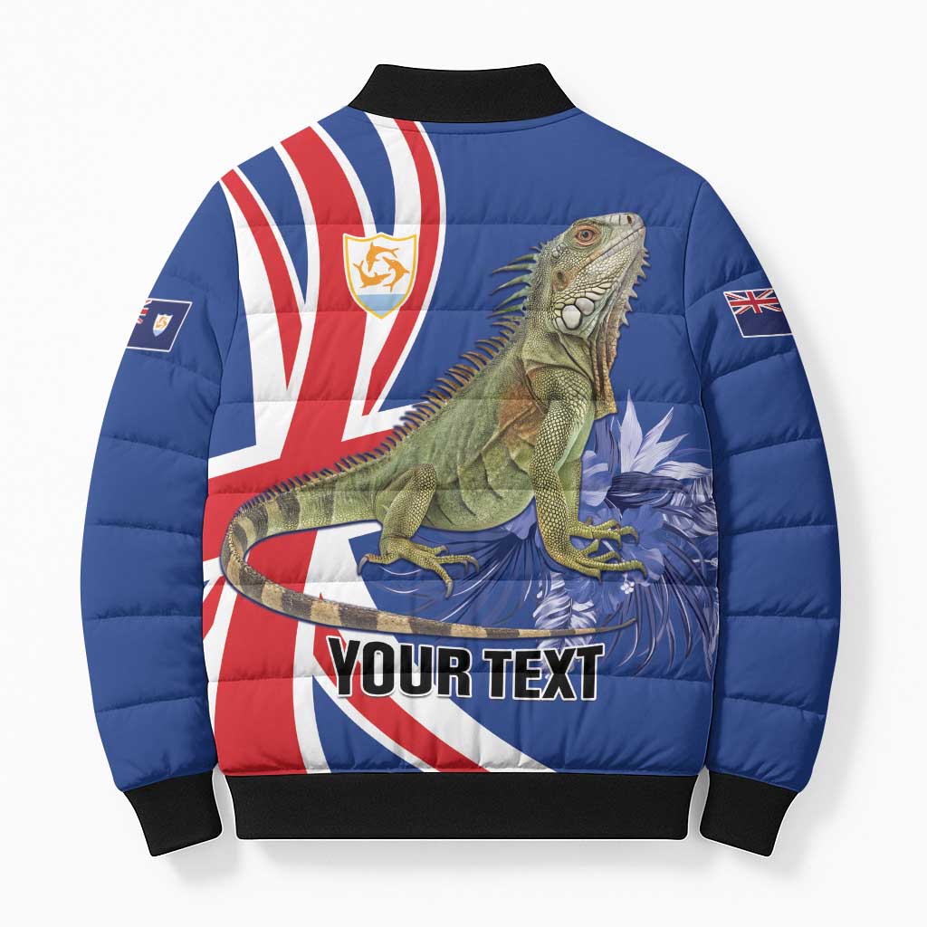 Personalized Anguilla Lizard Tropical Bomber Puffer Jacket - Wonder Print Shop