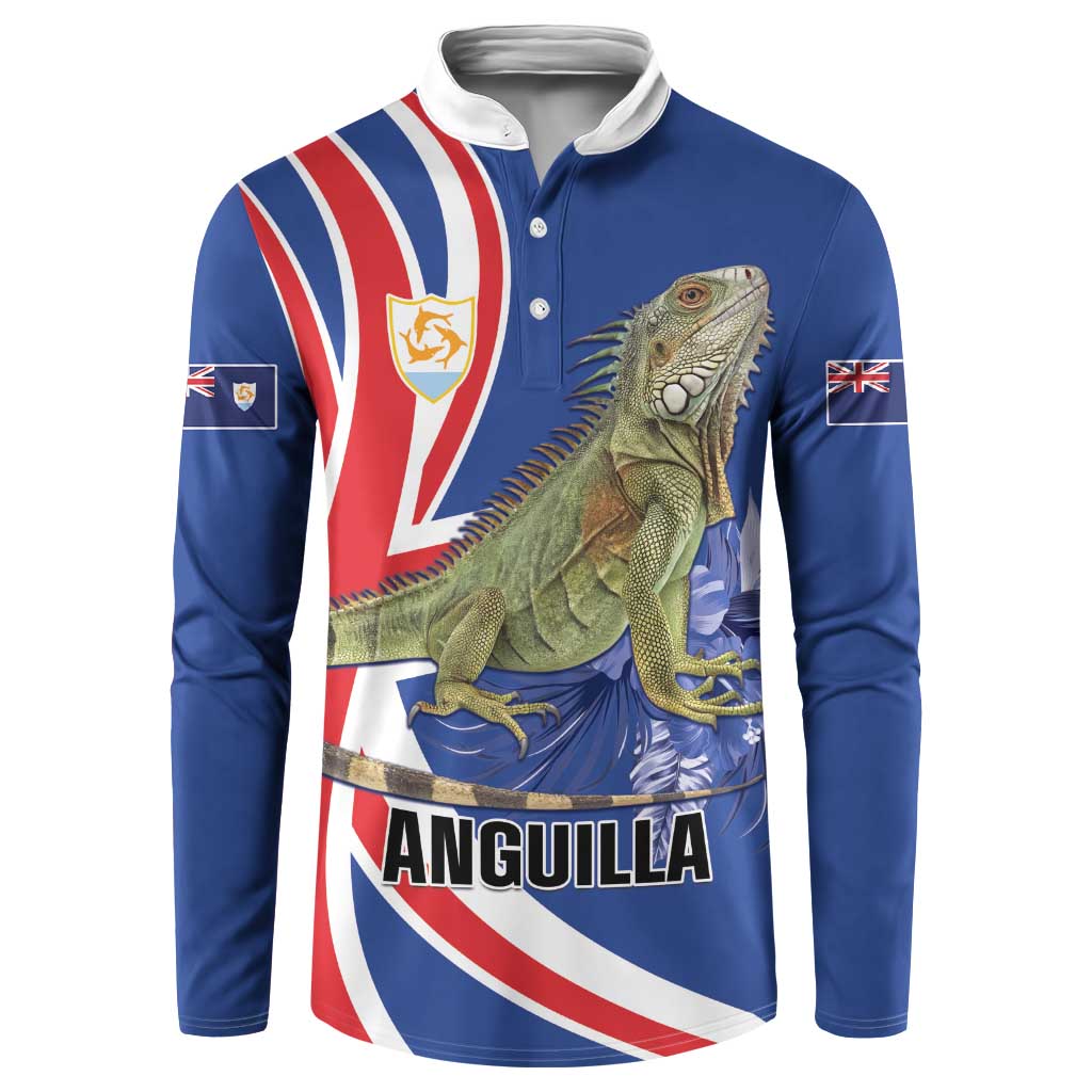 Personalized Anguilla Lizard Tropical Button Sweatshirt - Wonder Print Shop