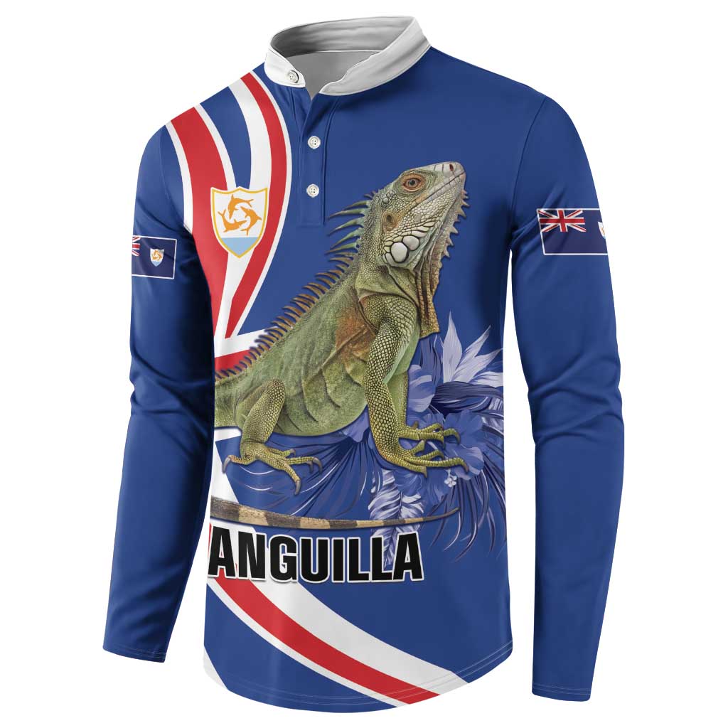 Personalized Anguilla Lizard Tropical Button Sweatshirt - Wonder Print Shop