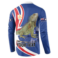 Personalized Anguilla Lizard Tropical Button Sweatshirt - Wonder Print Shop