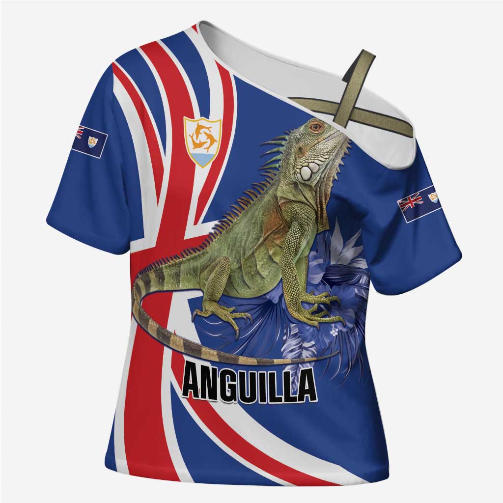 Personalized Anguilla Lizard Tropical Cross Shoulder Shirt - Wonder Print Shop