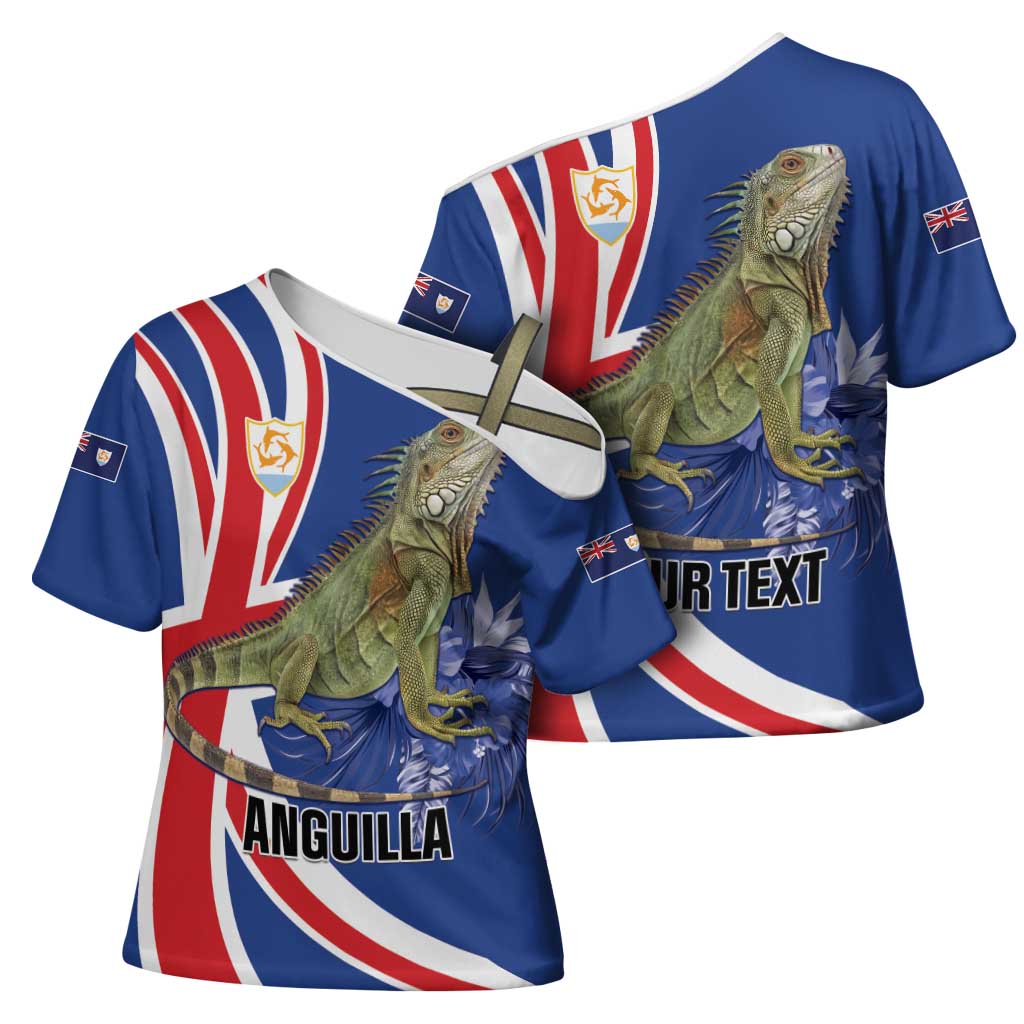 Personalized Anguilla Lizard Tropical Cross Shoulder Shirt - Wonder Print Shop